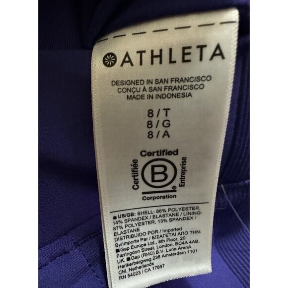 Athleta Brooklyn Lined Pant‎ Purple Womens 8 Tall New With Tags - Picture 6 of 8
